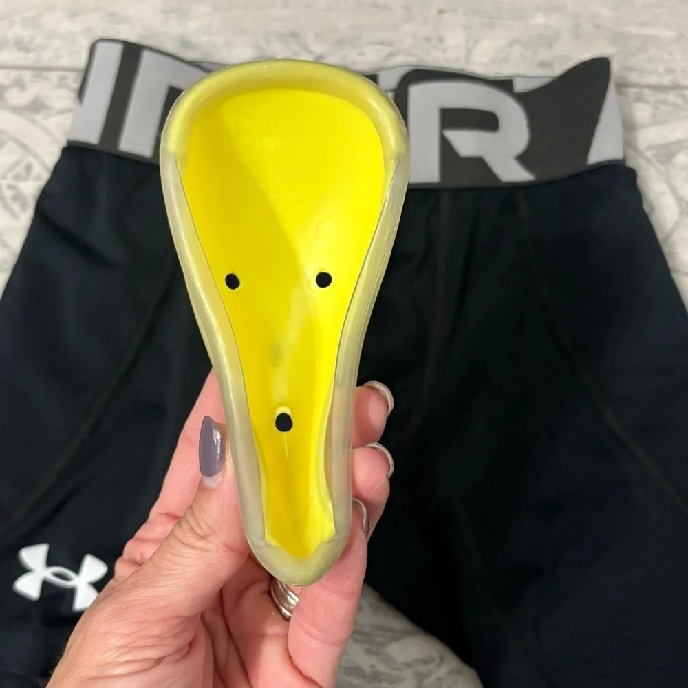 Under Armour Youth Black Compression Sliding Shorts + Protective Cup | SZ XS